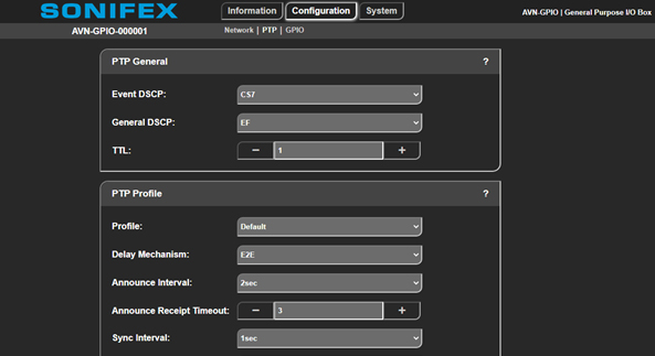 Sonifex AVN-GPIO UI
