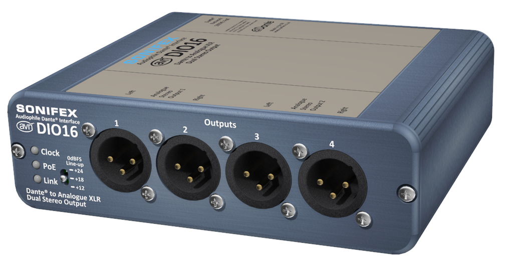 Sonifex AVN-DIO16 - Dante naar 4 Analoge XLR Uitgangen