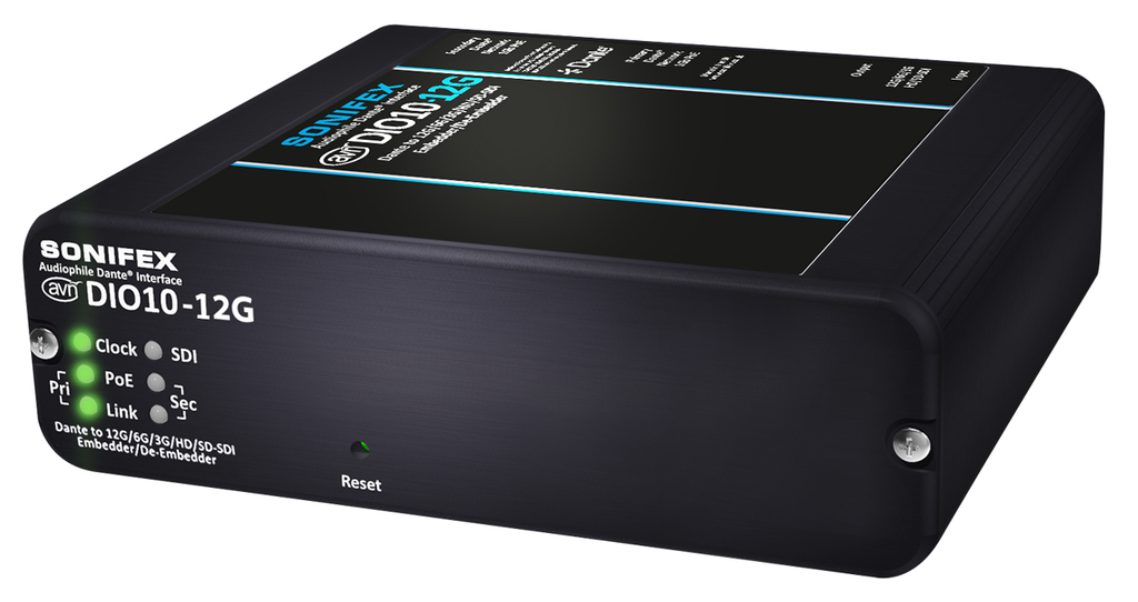 Sonifex AVN-DIO10-12G Dante naar 12G/HD/SD-SDI Embedder/De-Embedder