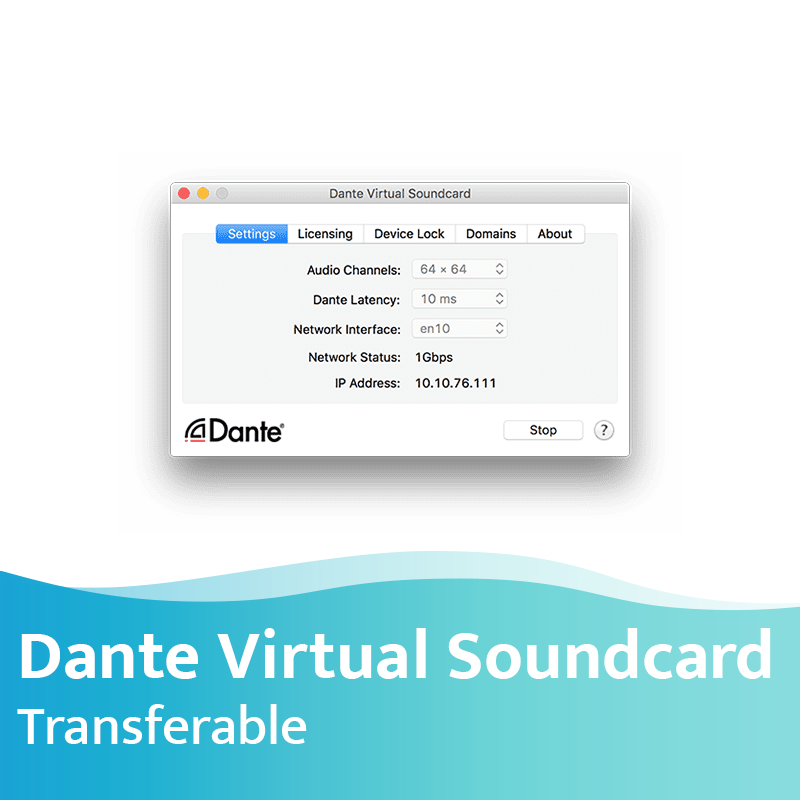 Audinate Dante Virtual Soundcard (DVS) - transferable license
