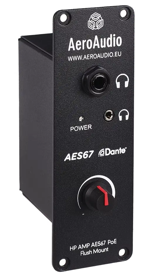 AeroAudio HP AMP Dante/AES67 - Headphone Amplifier Dante/AES67 PoE (flush mount)
