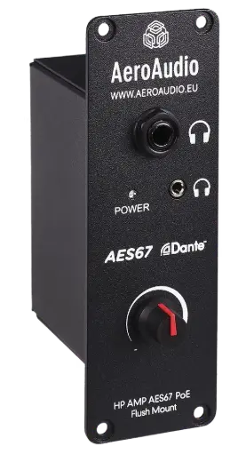 [AASTUAMP00109] AeroAudio HP AMP Dante/AES67 - Headphone Amplifier Dante/AES67 PoE (flush mount)